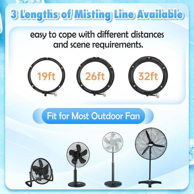 Bigmeta Anti-leak Fan Mister for Outside Patio - Pre-Assembled Cooling System with 32FT Misting Line 5 Heavy-duty Brass Nozzles, Summer Porch Garden Backyard Yard Water Mister Spray(No Fans) - Image 4